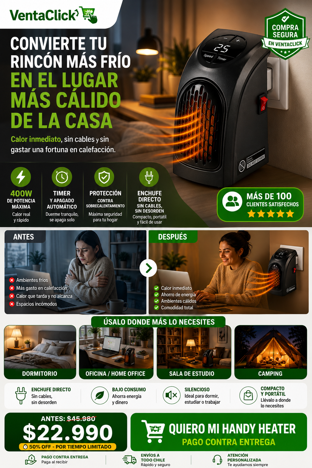 Calefactor Portátil 400w 🔥
