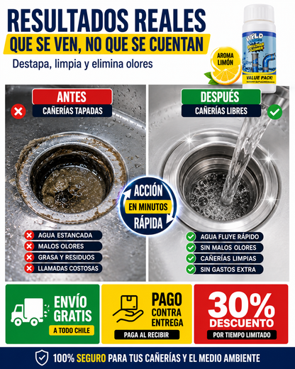 Pack 3x1 Polvo Destapa Cañerías 🚿