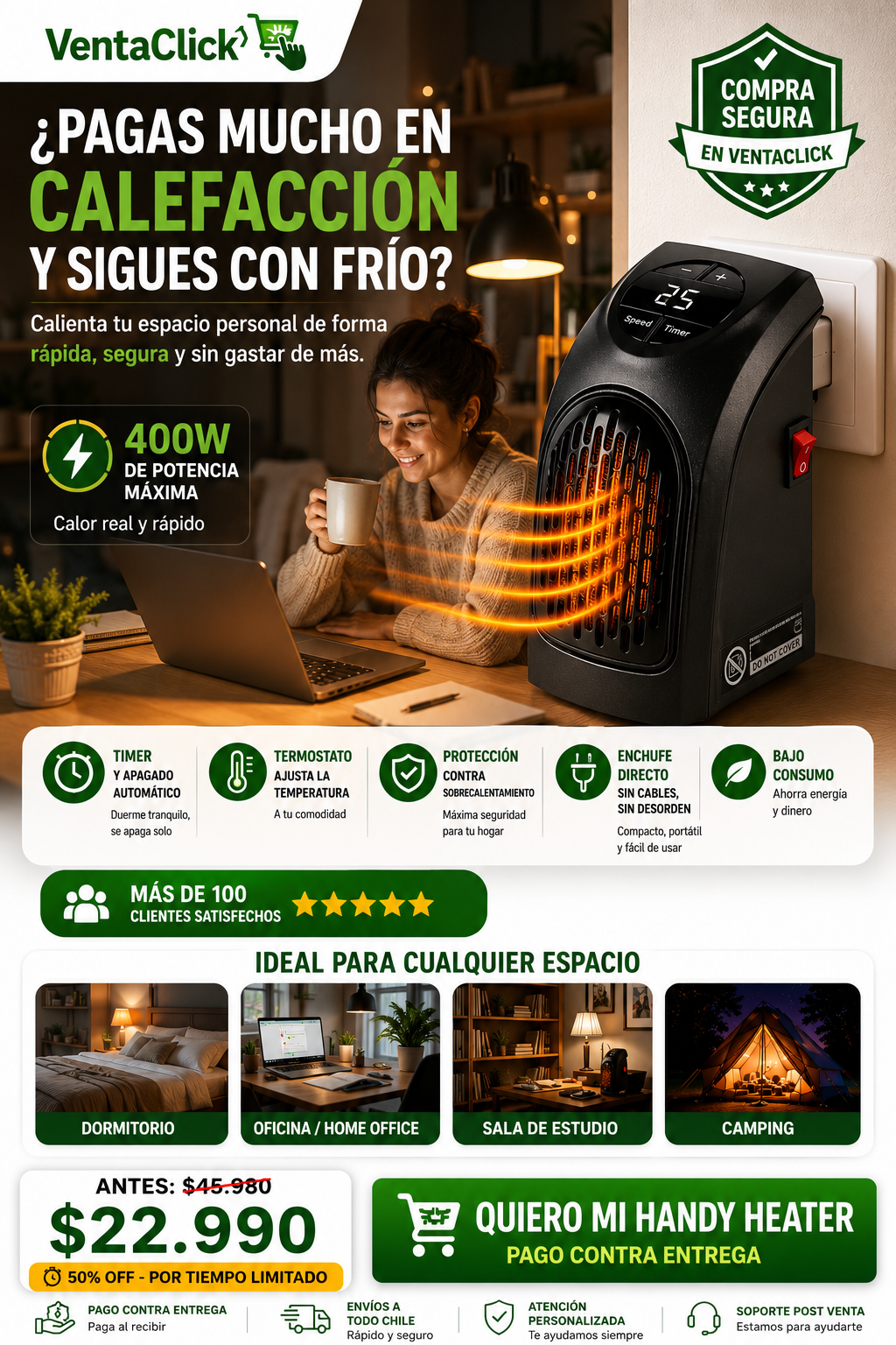 Calefactor Portátil 400w 🔥