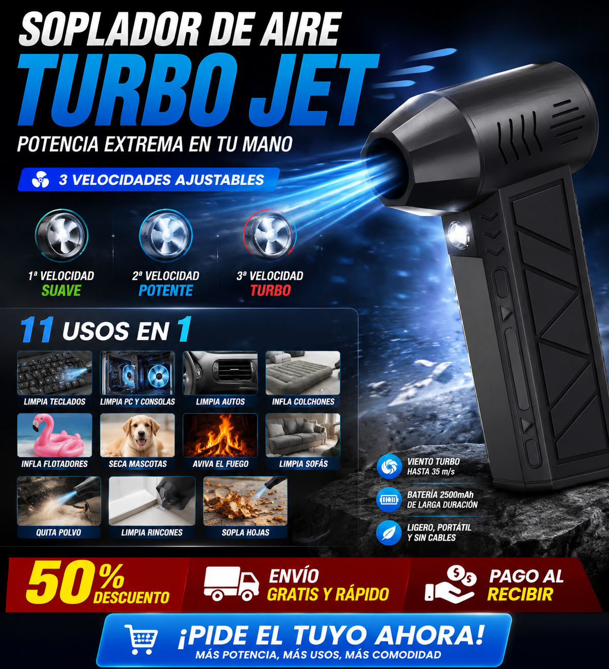 Soplador de Aire Turbo Jet™ - Potencia en tu mano 🚀